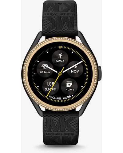 Michael Kors Zweifarbige Access Gen 5E Mkgo Smartwatch Mit Gummiarmband - Schwarz