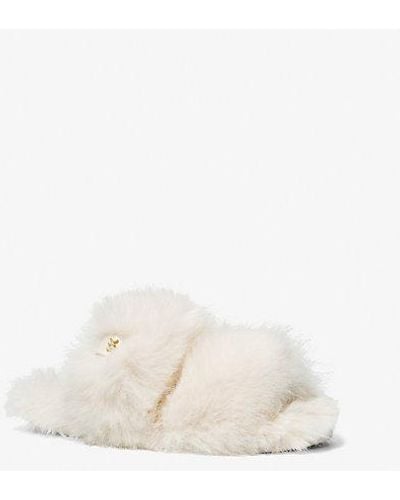 Michael Kors Tula Faux Fur Slide - White