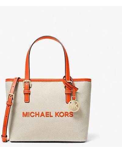 Michael Kors Jet Set Travel Extra-small Canvas Top-zip Tote Bag - Red