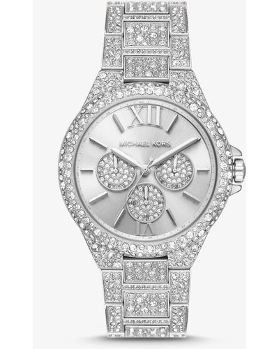 Michael Kors Oversized Camille Pavé Silver-tone Watch - Metallic