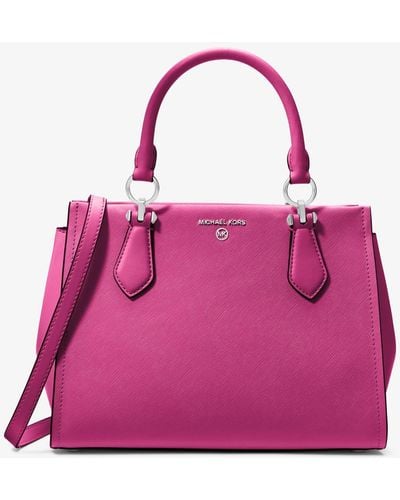 Sac à main Michael Kors Sac Jet Set en cuir Brun saffiano à glissiè