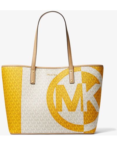 Michael Kors Carter Large Two-tone Logo Tote Bag - Yellow