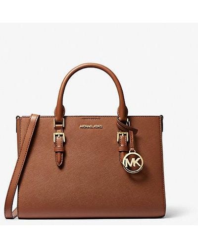 Michael Kors Charlotte Medium Saffiano Leather 2-in-1 Tote Bag - Brown