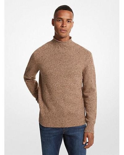 Michael Kors Recycled Wool Blend Roll-neck Sweater - Natural
