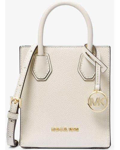 Michael Kors Borsa a tracolla Mercer extra-small in pelle martellata - Neutro