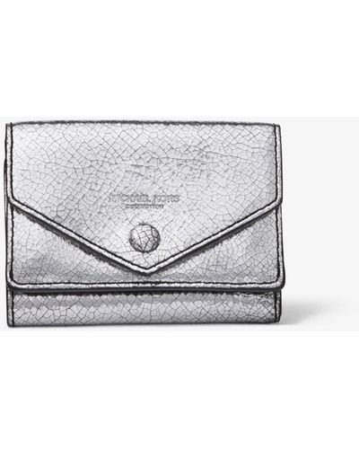 Michael Kors Crackled Metallic Leather Small Pocket Wallet