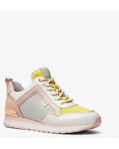 Michael Kors Maddy Color-block Mixed-media Sneaker - White