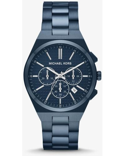 Michael Kors Lennox Chronograph Stainless Steel Watch 40mm - Blue