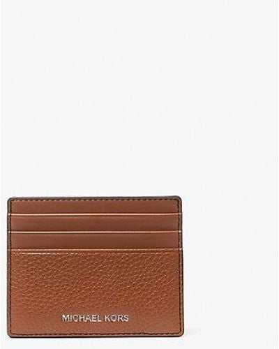Michael Kors Cooper Pebbled Leather Tall Card Case - Brown