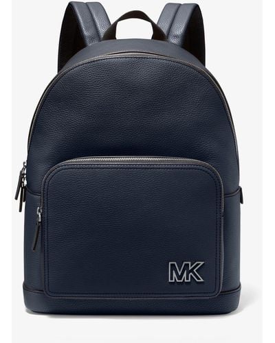 Michael Kors Cooper Pebbled Leather Backpack - Blue