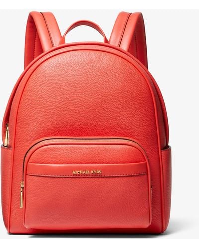Michael Kors Mk Bex Medium Pebbled Leather Backpack - Red