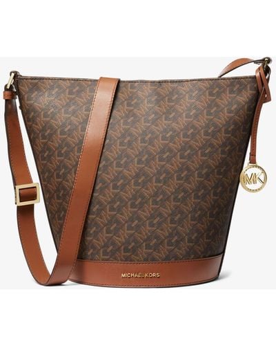 Michael Kors Besace style seau Townsend à logo Signature de taille moyenne - Marron