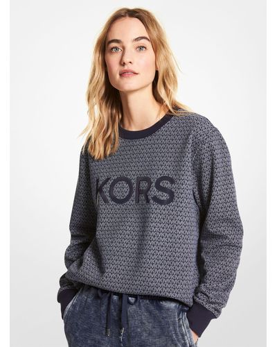 Michael Kors Logo Organic Cotton Blend Sweatshirt - Grey