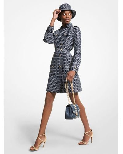 Michael Kors Trench Diamond con logo jacquard - Blu