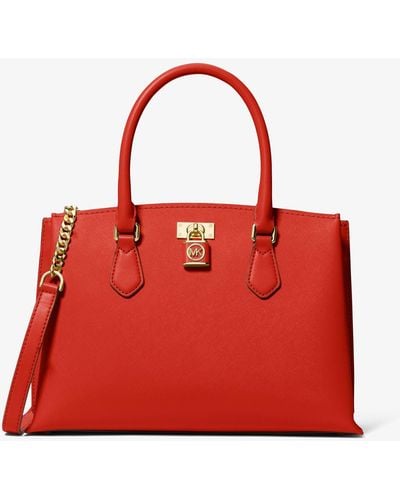 MICHAEL Michael Kors Bolso satchel Ruby mediano de piel saffiano - Rojo