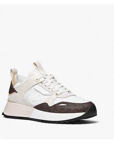 Michael Kors Theo Mk Initial Canvas Trainers - Multicolour