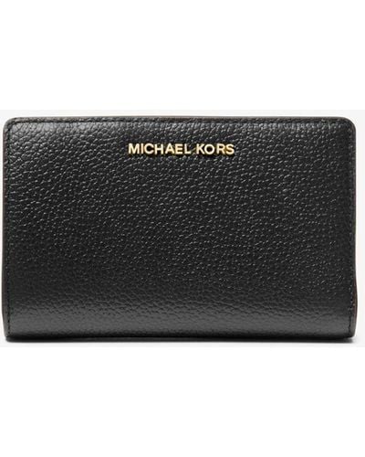 Michael Kors Mk Medium Pebbled Leather Wallet - White