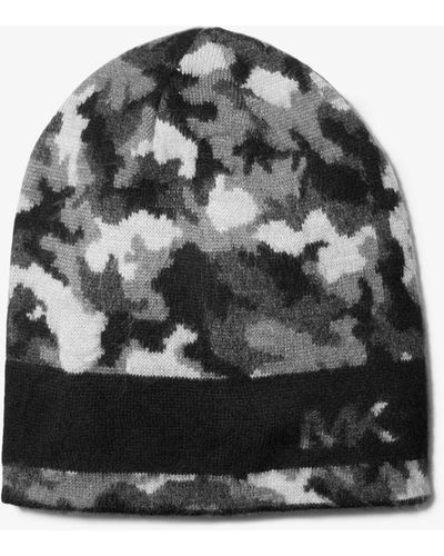 Michael Kors Camouflage Woven Beanie Hat - Black