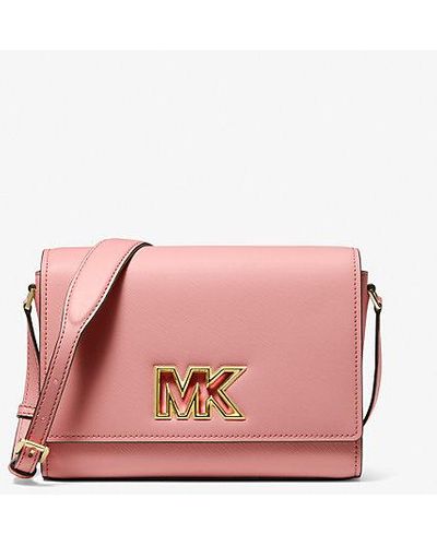 Michael Kors Mimi Medium Leather Messenger Bag - Pink