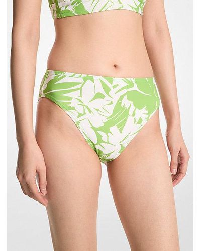 Michael Kors Palm Print Bikini Bottom - Green