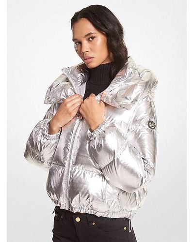 Michael Kors Metallic Ciré Puffer Jacket