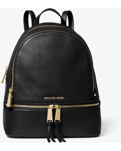 MICHAEL Michael Kors Rhea Black Leather Zip Fastening Backpack