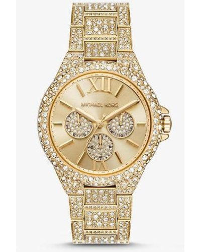 Michael Kors Oversized Camille Pavé Gold-tone Watch - Metallic