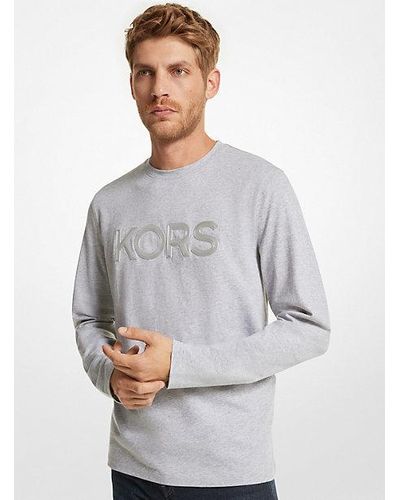 Michael Kors Kors Cotton Long-sleeve T-shirt - Gray