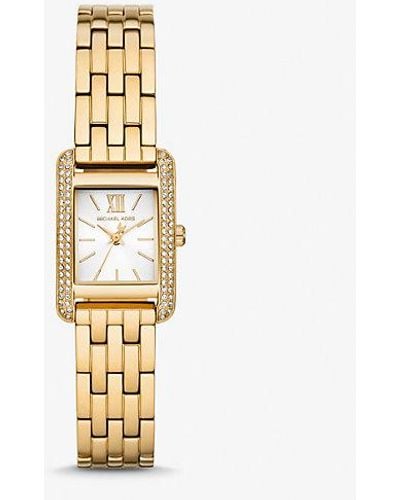 Michael Kors Mini Monroe Pavé Gold-tone Watch - Metallic