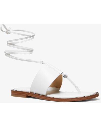 Michael Kors Jagger Leather Lace-up Sandal - White