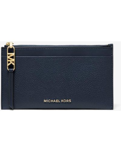 MICHAEL Michael Kors Porta carte di credito grande in pelle martellata - Blu