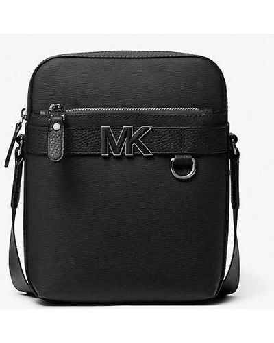 Michael Kors Mk Hudson Leather Flight Bag - Black