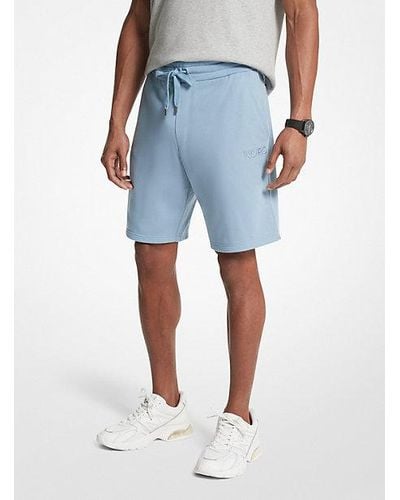 Michael Kors French Terry Cotton Blend Shorts - Blue