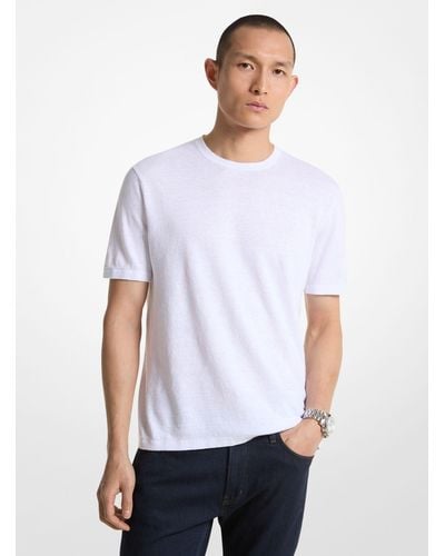 Michael Kors T-shirt en mélange de lin - Blanc
