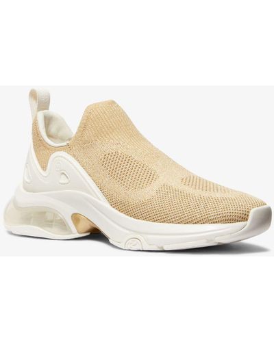 Michael Kors Sneaker Kit Extreme slip-on in maglia metallizzata - Bianco