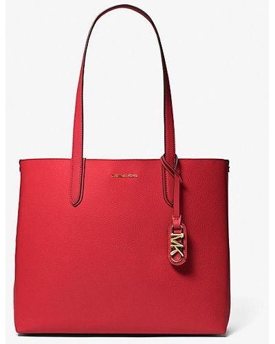 Michael Kors Eliza Extra-large Pebbled Leather Reversible Tote Bag - Red