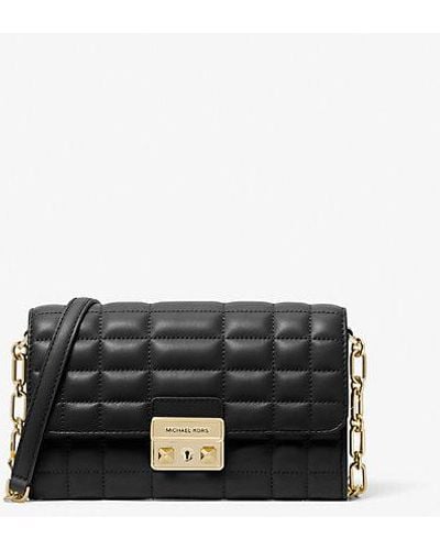 MICHAEL Michael Kors Tribeca Small Leather Wallet On Chain Bag - Black