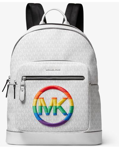 Michael Kors Pride Hudson Embroidered Logo Backpack - White