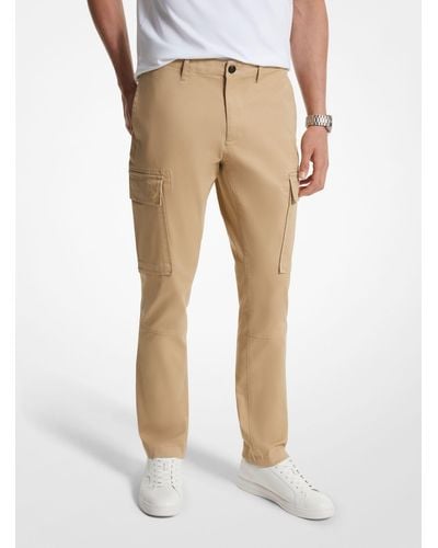 Michael Kors Stretch Organic Cotton Cargo Trousers - Natural