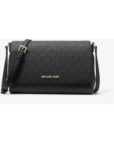 Michael Kors Borsa a tracolla convertibile media con logo - Grigio