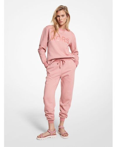 Michael Kors Logo Print Cotton Terry Sweatpants - Pink