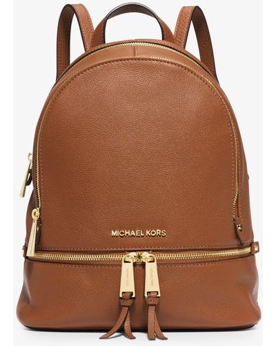 MICHAEL Michael Kors Rhea Medium Leather Backpack - Brown