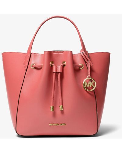 Michael Kors Phoebe Large Faux Leather Bucket Bag - Pink
