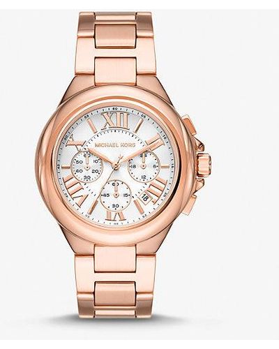 Michael Kors Oversized Camille Rose Gold-tone Watch - Pink