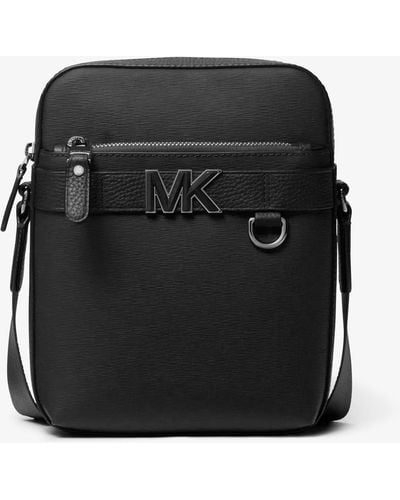 Michael Kors Mk Hudson Leather Flight Bag - Black