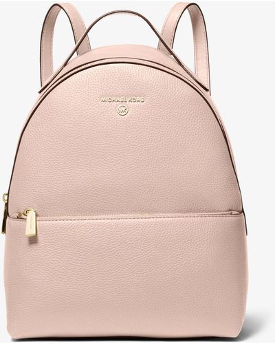 MICHAEL Michael Kors Valerie Medium Pebbled Leather Backpack - Pink