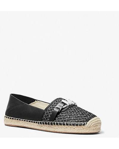 Michael Kors Ember Leather And Straw Espadrille - White