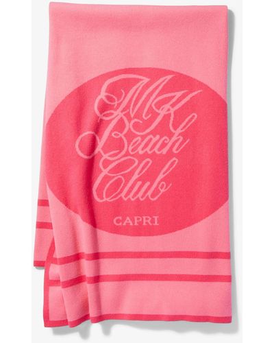 Michael Kors Cotton And Cashmere Mk Beach Club Towel - Pink