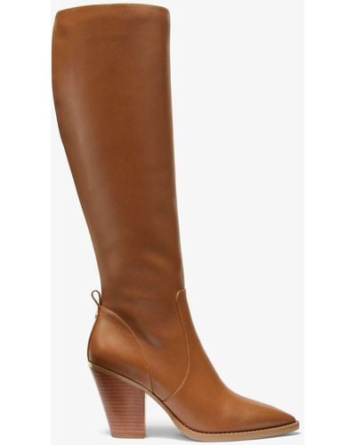 MICHAEL Michael Kors Dover Leather Knee Boot - Brown