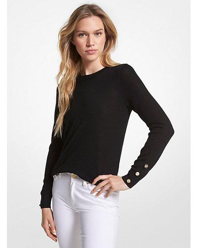 MICHAEL Michael Kors Merino Wool Blend Sweater - Black